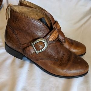 Ariat Brown Distressed Soft Leather Western Ankle Boots Sz. 8